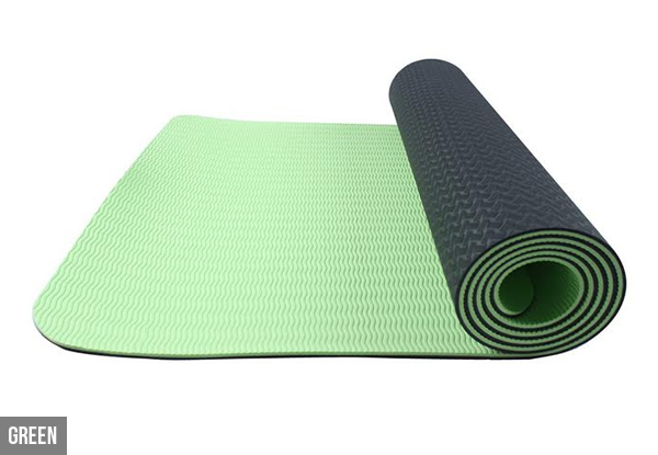 Non-Slip TPE Yoga Mat with Carry Rope & Bag - Three Colours Available & Option for Two