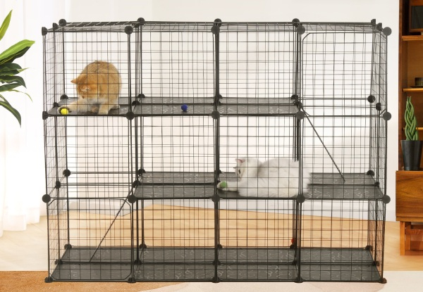 Petscene Three-Tier DIY Detachable Cage for Cats