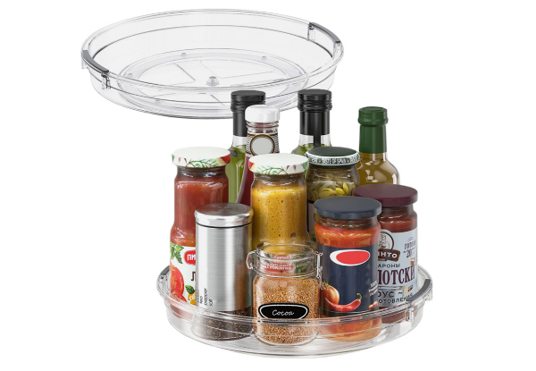 Turntable Lazy Susan Rotating Spice Tray Organiser - Available in Three Sizes & Option for Two & Three-Pack