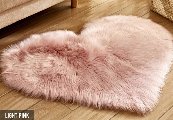 Soft Heart Shaped Bedroom Floor Mat - Available in Eight Colours & Four Sizes