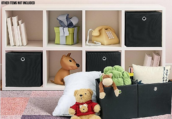 Two-Pack of Foldable Fabric Storage Organiser Boxes - Option for Four-Pack