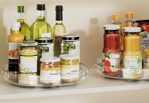 Turntable Lazy Susan Rotating Spice Tray Organiser - Available in Three Sizes & Option for Two & Three-Pack