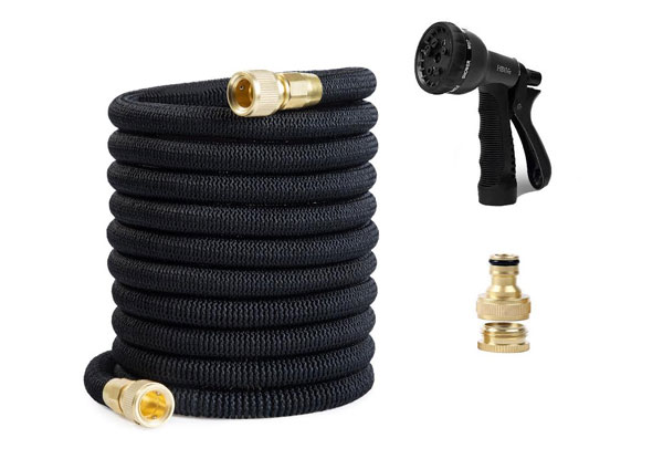 22.5-Metre Heavy-Duty Expandable Garden Hose with Eight-Function Spray Nozzle - Option for Two