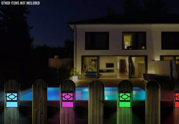 Two Solar-Powered Wall Lights with Built-In Colour-Changing Mode - Two Colours Available & Option for Four