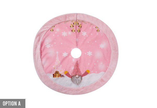 Pink Christmas Tree Skirt with Light - Two Options Available