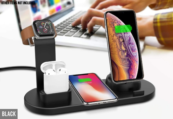 Four-in-One Wireless Charger Stand - Two Colours Available & Option for Two