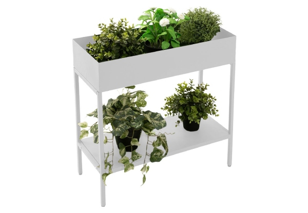 Two-Tier Metal Plant Stand Shelf - Six Colours Available