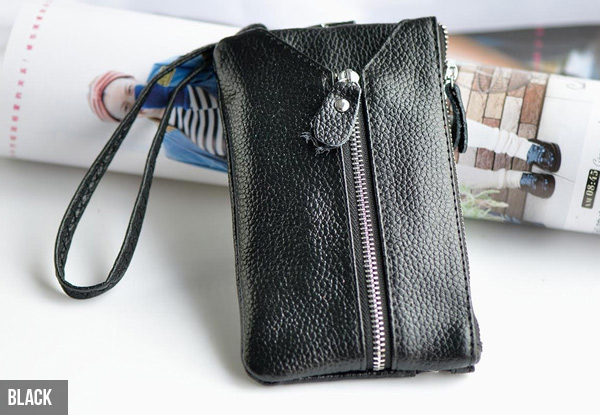 Leather Look Zippered Wallet - Ten Colours Available with Free Delivery