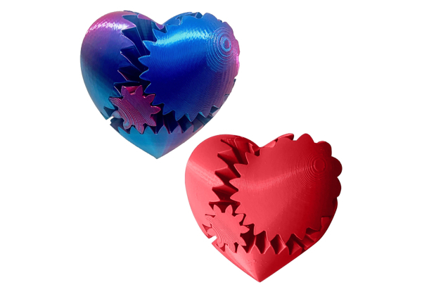 3D Printed Gear Ball Heart-Shaped Fidget Toy for Stress, Anxiety & Relaxing - Available in Four Colors & Option for Two-Pack