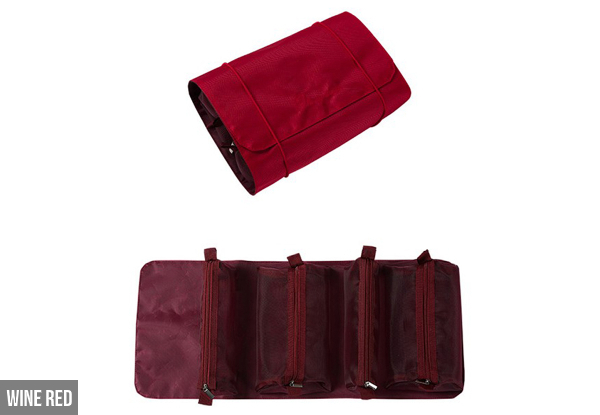Detachable Roll-Up Travel Cosmetic Bag - Three Colours Available & Option for Two