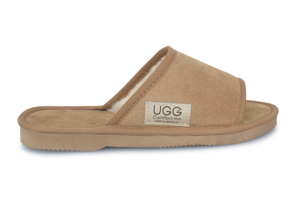 Ugg Australian-Made Water-Resistant Essentials Classic Unisex Sheepskin Open Toe Suede Scuffs - 10 Sizes Available