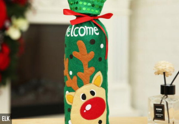 Four-Pack Christmas Design Wine Bottle Cover