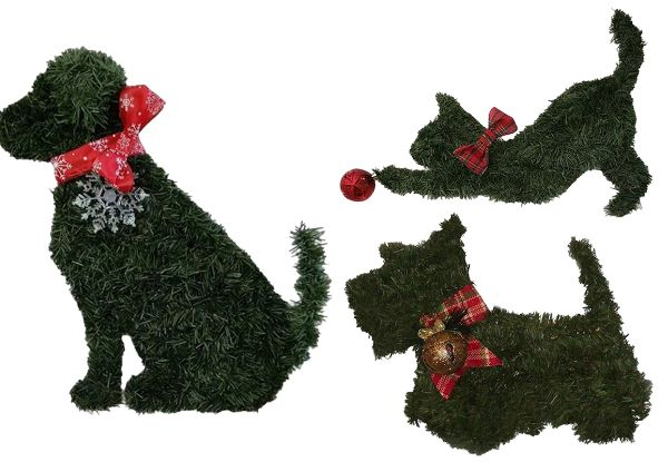 Cat & Dog Shaped Artificial Pine Branches Christmas Wreath - Five Styles Available
