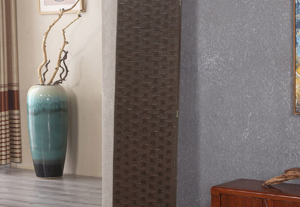 Woven Design Folding Screen Privacy Room Divider - Two Colours Available