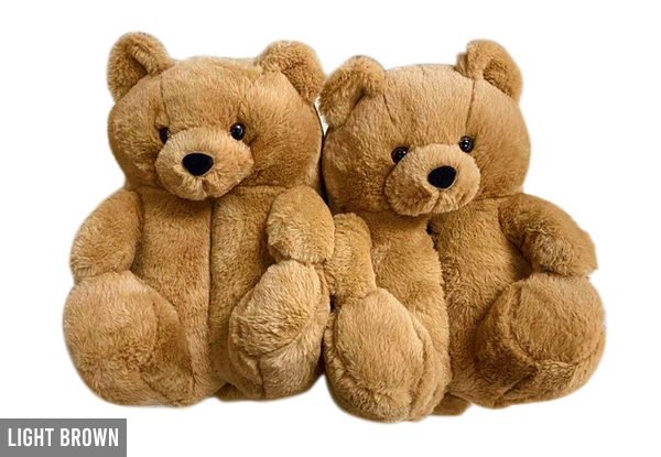 Teddy Bear Slippers - Eight Colours Available