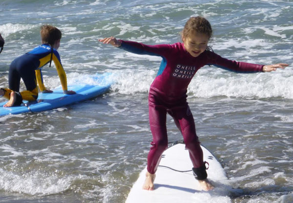 60-Minute Kids' Surf Lesson incl. Wetsuit & Board Hire - Valid from 1st November