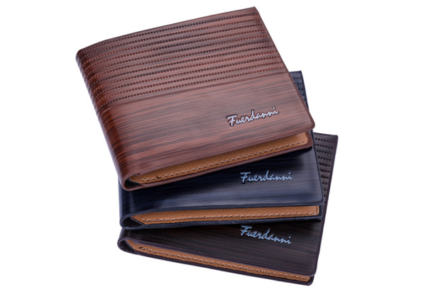 Wood Grain Style Wallet - Three Colours Available with Free Delivery