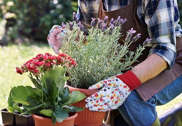 Four Pairs of Floral Gardening Gloves - Option for Eight Pairs