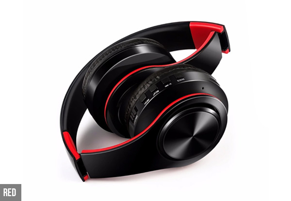 Folding Bluetooth Wireless Headphones with SD Card Support & Microphone - Two Colours Available