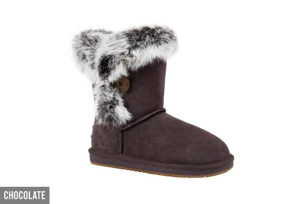 Ugg Auzland Sheepskin Water-Resistant Foxy Short Button Boots - Available in Four Colours & Six Sizes Available