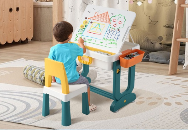 Kids Activity Table Set with Two Chairs