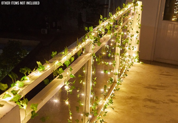 10-Meter 100-LED Artificial Ivy Vine Lights - Three Styles Available & Option for Two