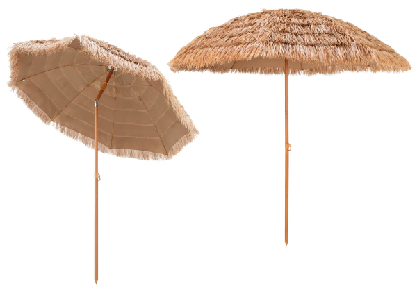 Topbuy 10 ft Patio Tiki Umbrella Outdoor Double-Top Thatch