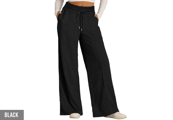 Women's Wide Leg Sweatpants with Pockets - Available in Four Colours & Five Sizes