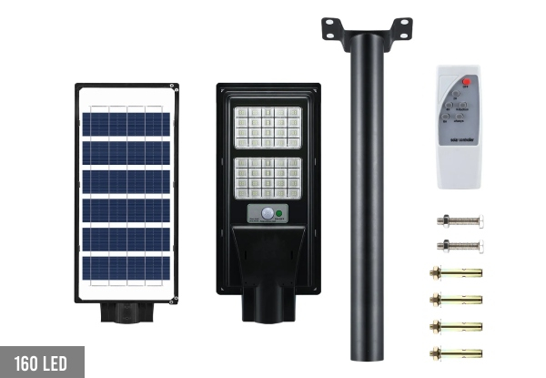 Solar Street LED Light with Motion Sensor & Remote - Three Options Available