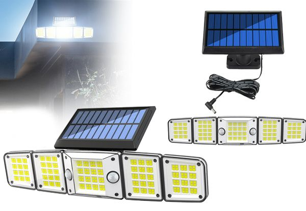 Five-Heads Solar Lights - Available in Two Styles & Options for Two-Pack