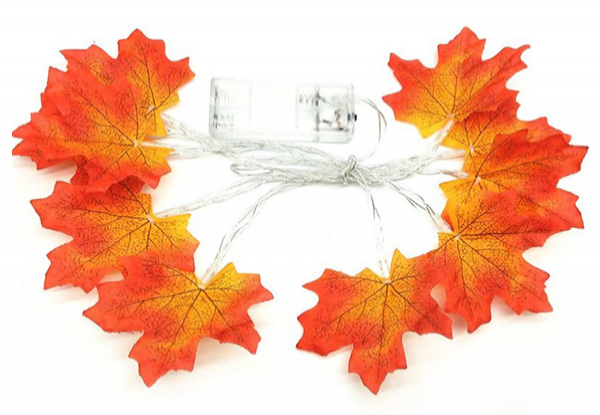 One String of Maple Leaf Lights - Options for Two or Four