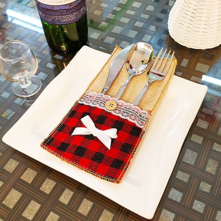 Christmas Linen Cutlery Holder - Two Options Available