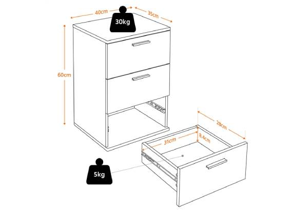 Two-Piece Three-Drawer End Table Cabinet