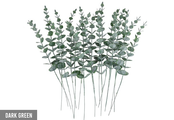 20-Pack Artificial Eucalyptus Stem Leaves - Four Colours Available