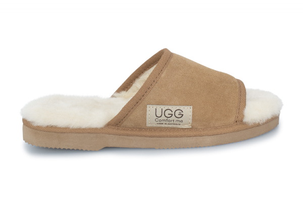 Ugg Australian-Made Water-Resistant Essentials Classic Unisex Sheepskin Open Toe Wool Scuffs - 10 Sizes Available