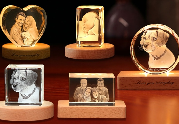 Personalised 3D Laser Crystal Gift - Five Styles Available
