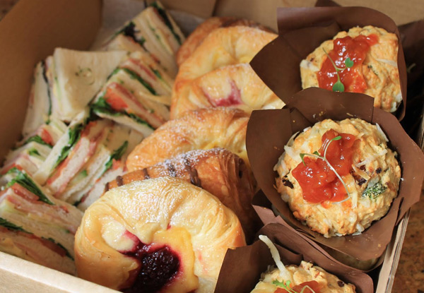 $35 for a Catering Box for Six People incl. Club Sandwiches, Mini Danishes & Mini Muffins incl. Wellington CBD Delivery – Options for up to 20 People (value up to $187)