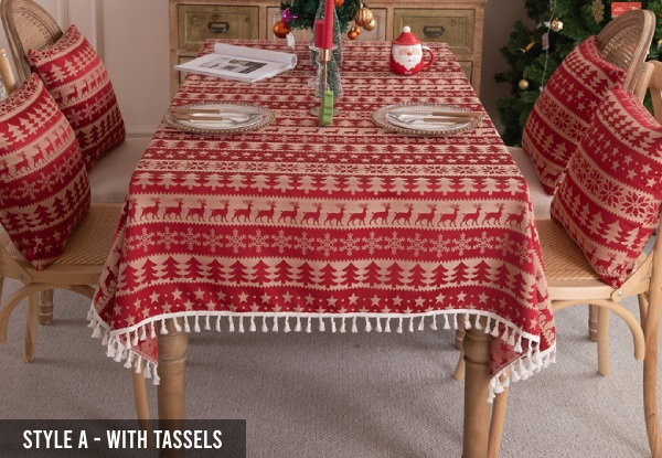 Christmas Rectangle Tablecloth - Available in Four Styles & 13 Sizes