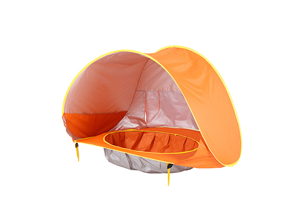 sun tent with splash pool