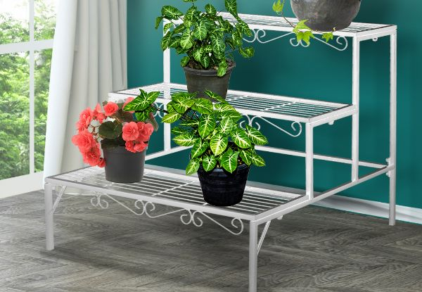 Levede Three-Tier Rectangle Metal Plant Stand - Two Colours Available