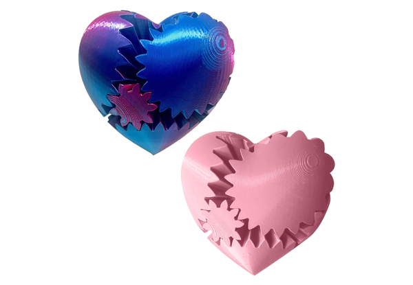 3D Printed Gear Ball Heart-Shaped Fidget Toy for Stress, Anxiety & Relaxing - Available in Four Colors & Option for Two-Pack