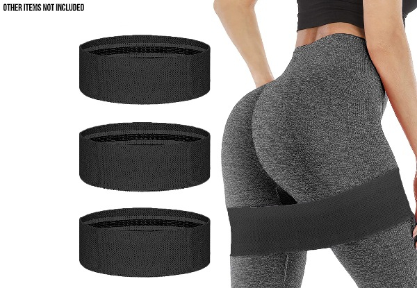 Three-Pack of Exercise Resistance Booty Bands - Three Colours Available