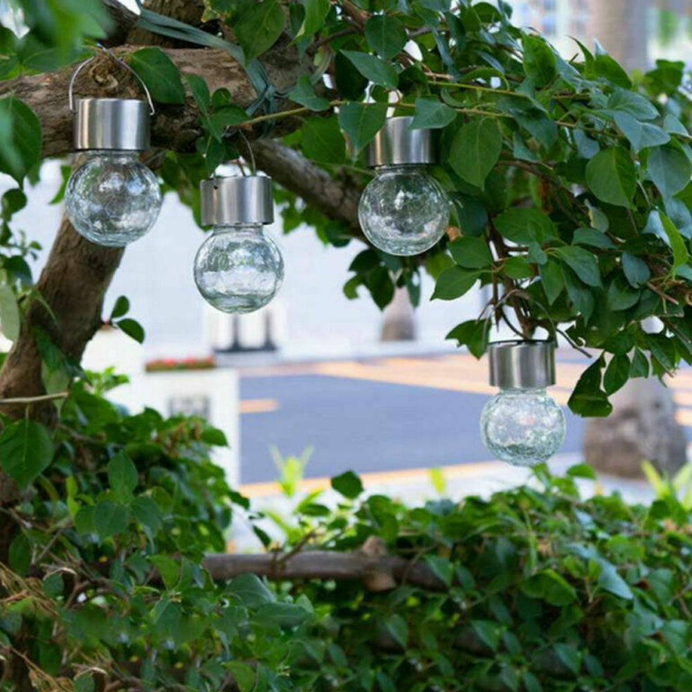 Hanging Outdoor Solar Powered LED Ball Light - Available in Three Colours & Option for 12-Piece