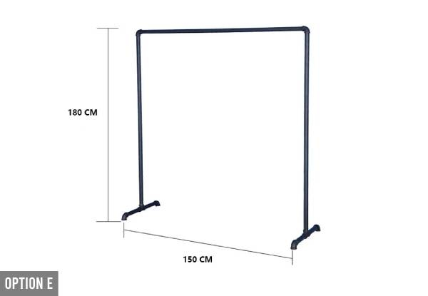 Industrial Freestanding Pipe Clothing Rack Range - Six Options Available
