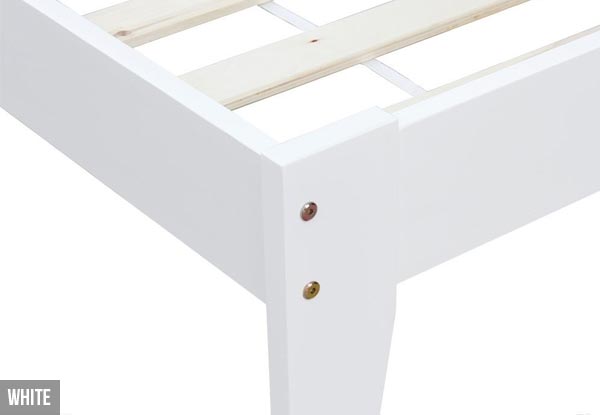 Wooden Slat Bed - Two Colours & Four Sizes Available