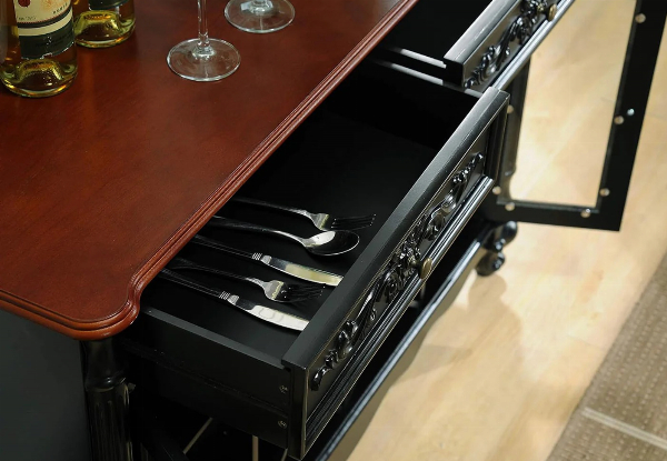 Buffet Server Table with Wine Rack