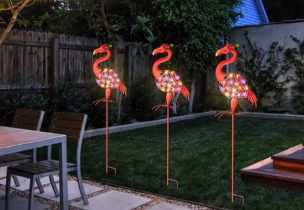 Solar Flamingo Garden Lights