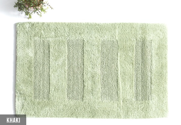 50 x 80cm Renee Taylor Retreat Reversible Cotton Bath Mat - Eight Colours Available