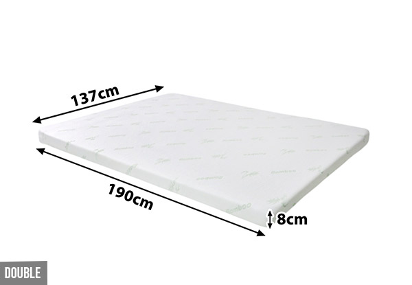 Memory Foam Dual 8cm Topper - Two Sizes Available