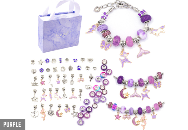 63-Piece DIY Charm Bracelet - Six Colours Available